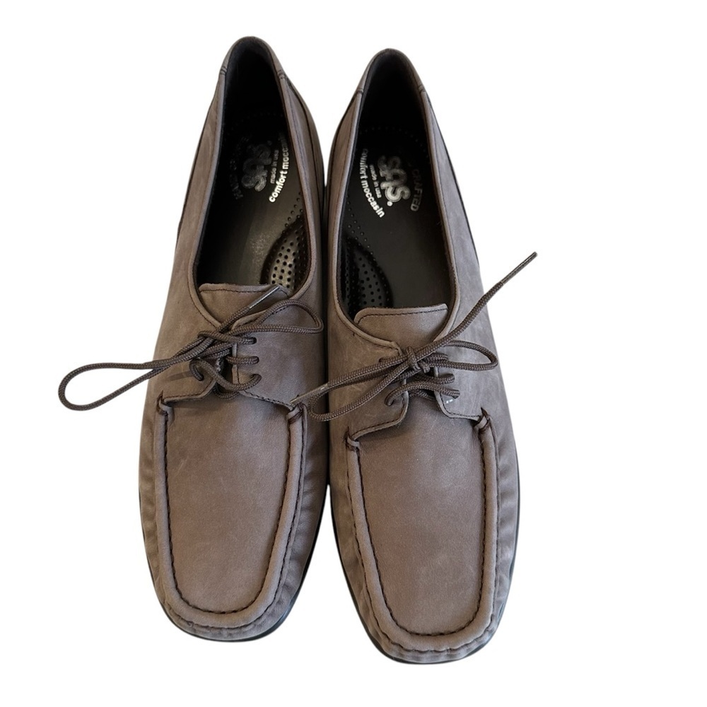 SAS Handcrafted Comfort Moccasin Women’s Petra Lace Up Loafer Sz 10 GUC